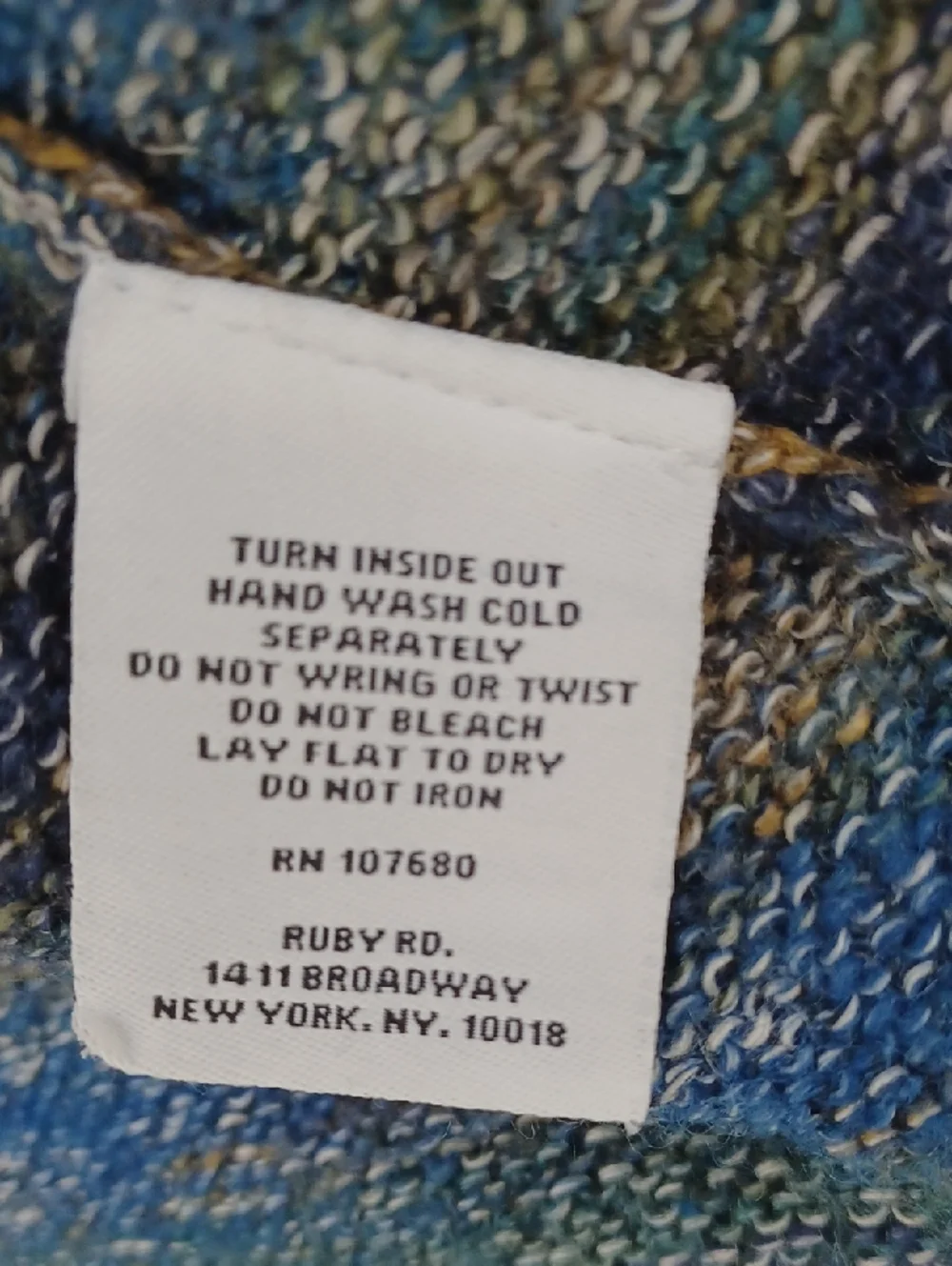 Ruby Rd. Blue and Gold Striped Draped Open-Front Cardigan